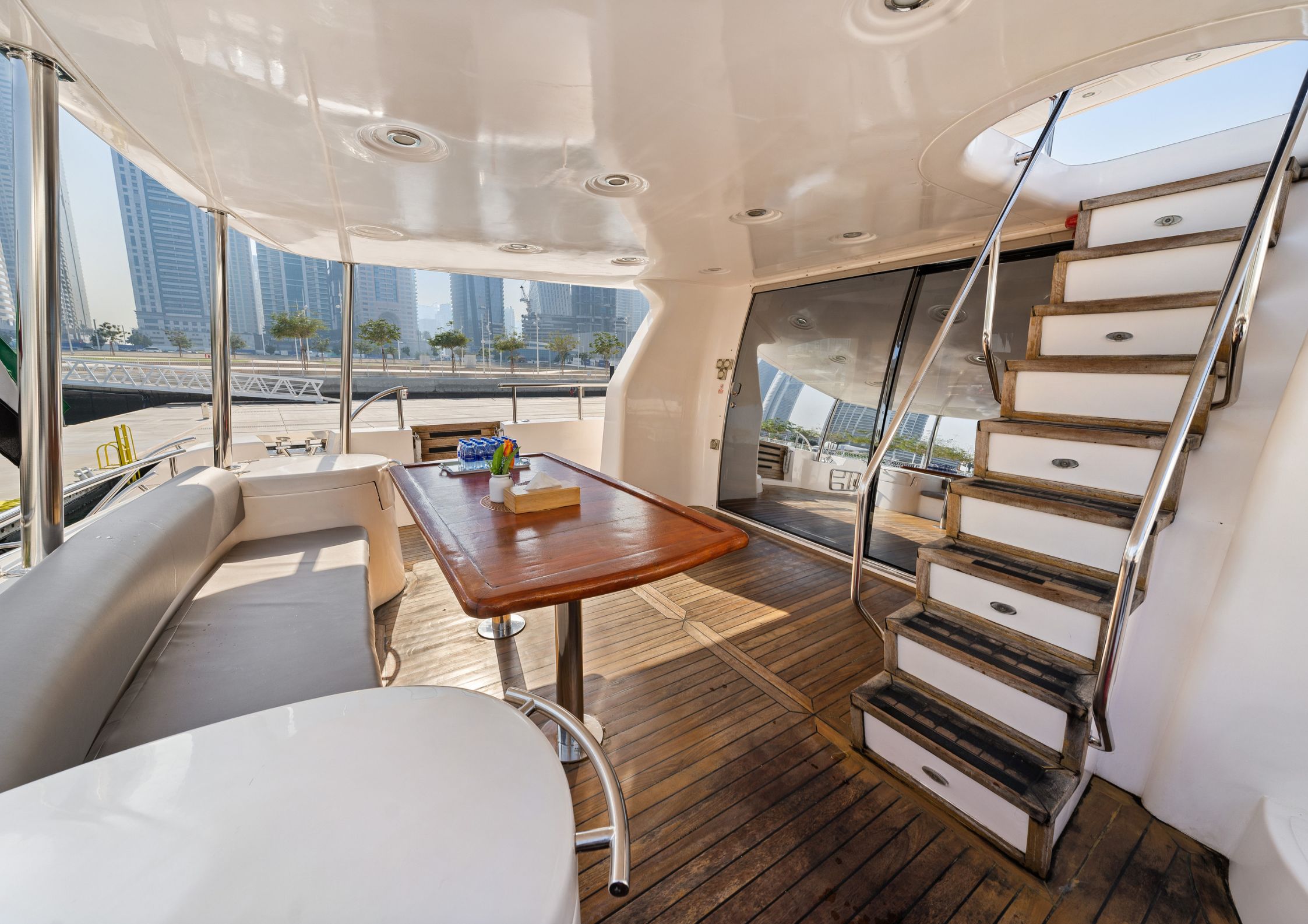 90ft yacht marina outside